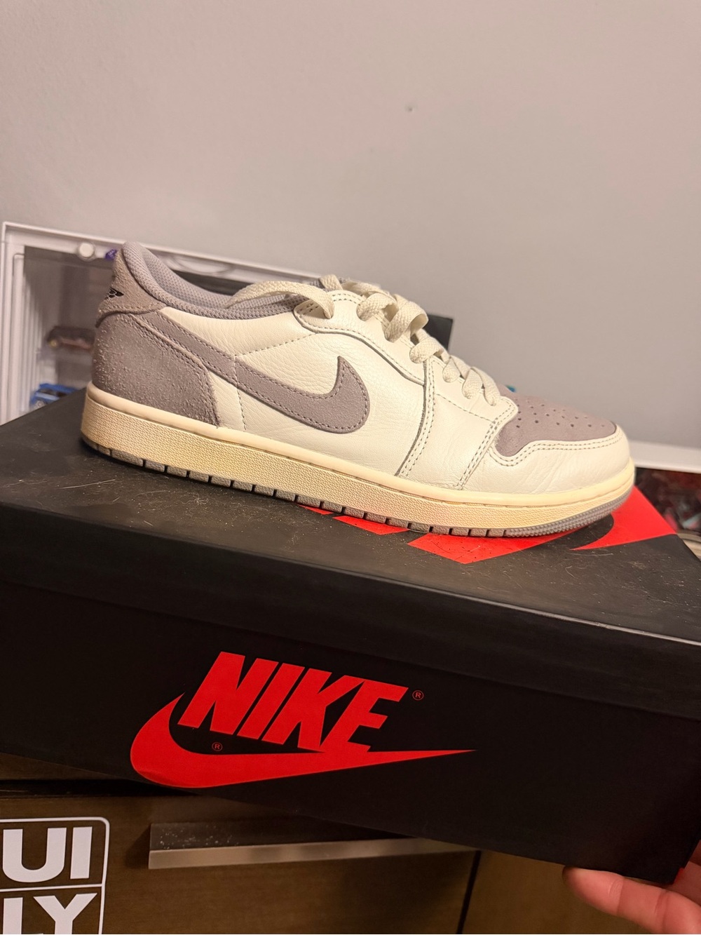 Jordan Low-Top Sneakers in Cream and Light Gray